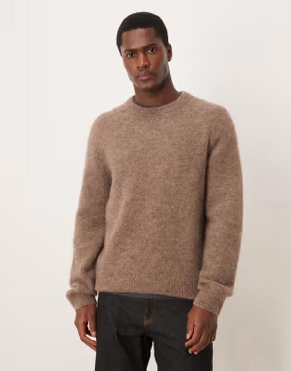 アルケット メンズ アウター ニット・セーター クルーネック ウール ARKET alpacand wool blend sweater with crew neck in mole