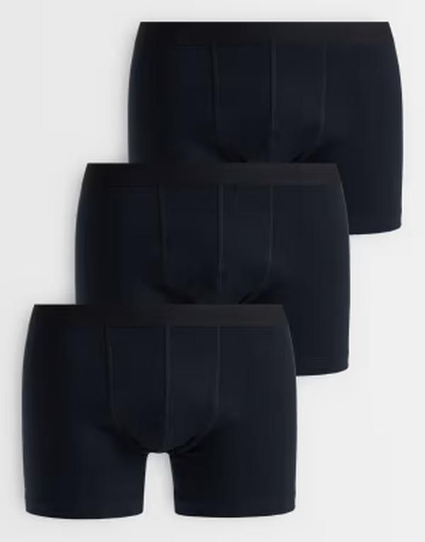 エイソス メンズ アンダーウェア トランクス ASOS DESIGN 3pack breatheMAX trunks Black ブラック