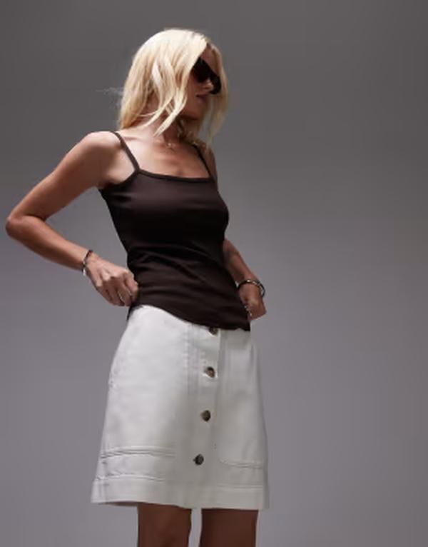 アルケット レディース ボトムスカート ミニ デニム ARKET minimal denimini skirt Offwhite オフホワイト