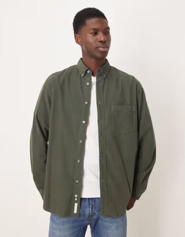 アルケット メンズ トップス シャツ ボタンダウン コーデュロイ ダウン ARKET corduroy shirt with button down collar Khaki カーキ