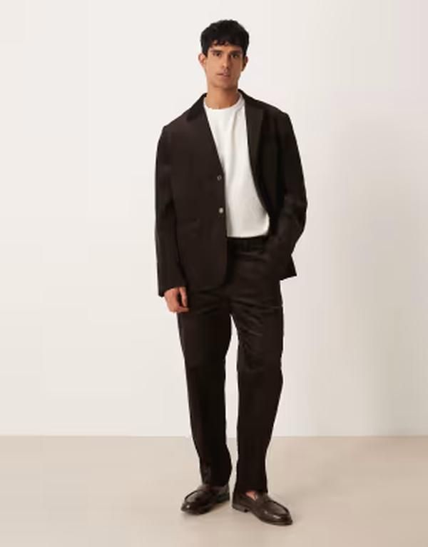 アルケット メンズ ボトムス カジュアルパンツ ストレート コーデュロイ コットン ARKET pure cotton corduroy straight leg pants in dark brow