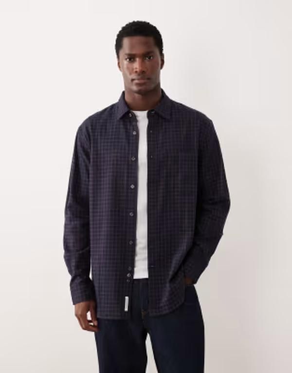 アルケット メンズ トップス シャツ リラックスフィット ARKET relaxed fit flannel shirt plaid Blue check ブルー