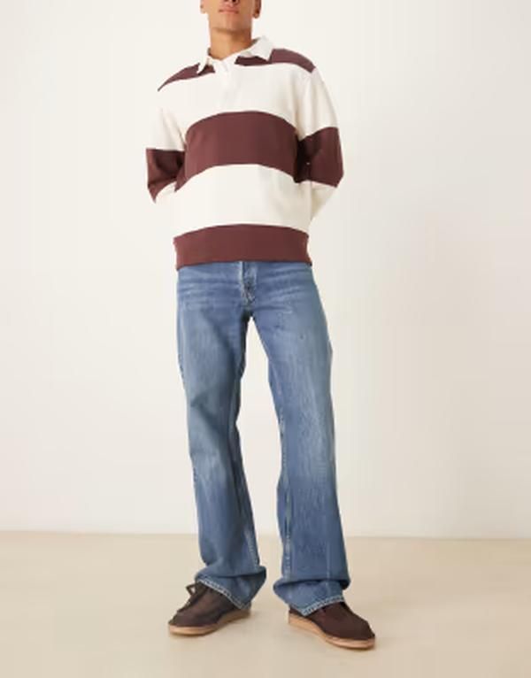 アルケット メンズ ボトムス デニムパンツ ストレート ジーンズ ARKET Canyon straight leg jeans in mid blue wash Mid blue wash ブルー