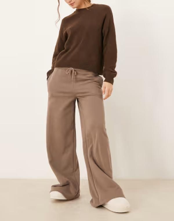 ジーナトリコ レディース ボトムス カジュアルパンツ スウェットパンツ Gina Tricot lowaist drawstring sweatpants Brown ブラウン