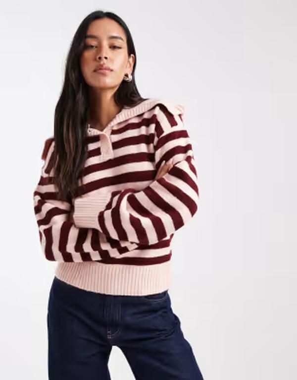 ザ・フロリック レディース アウター ニット・セーター フリル The Frolic exclusive ruffle oversized collar button up sweater and p 16,086円
