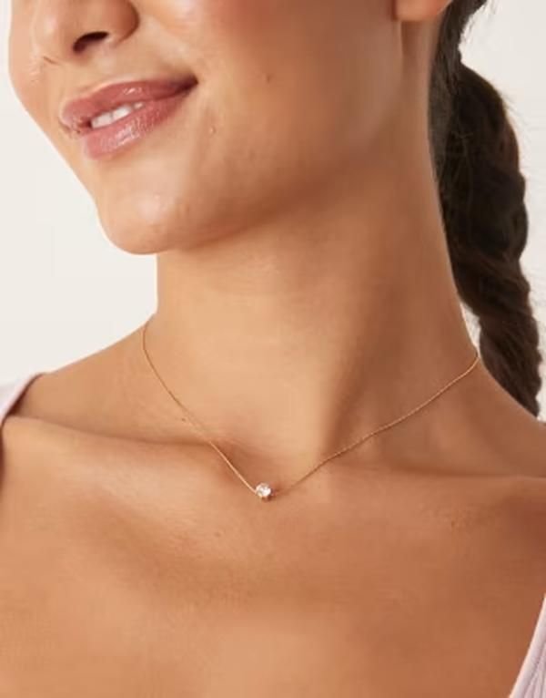 ロストソウルズ レディース アクセサリー ネックレス・チョーカー・ペンダントトップ Tシャツ レース Lost Soulsmall crystal charm necklace in 18kt gol