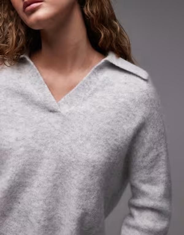 アルケット レディース アウター ニット・セーター ポロシャツ ウール ARKET alpacand wool blend knit sweater with polo collar in heath