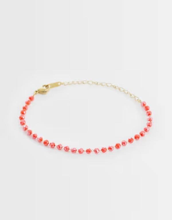 ロストソウルズ レディース アクセサリー ブレスレット・バングル・アンクレット Tシャツ Lost Souls coral glass beaded bracelet in 18kt gold pla