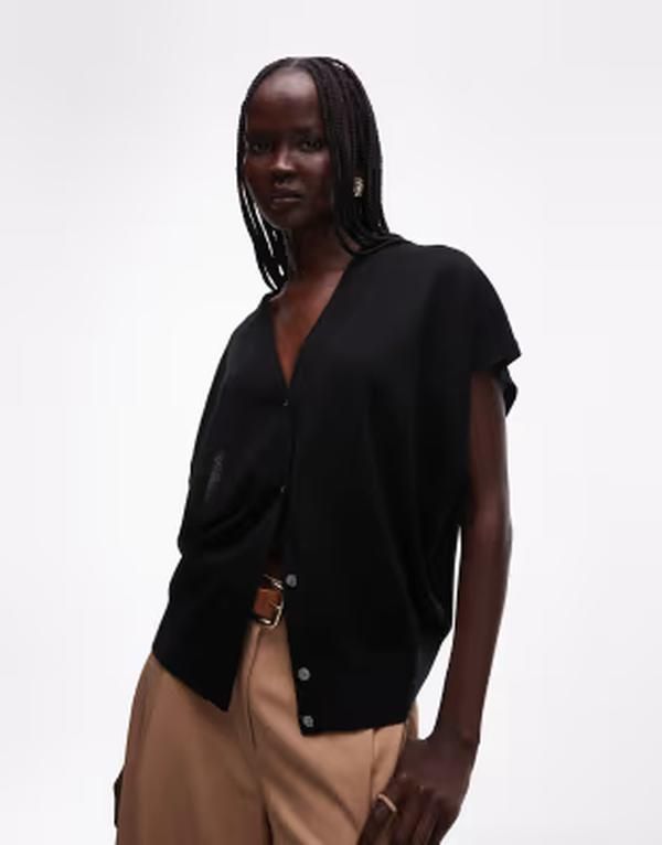 アルケット レディース トップス ベスト ウール ニット ARKET merino wool button up knitop Black ブラック