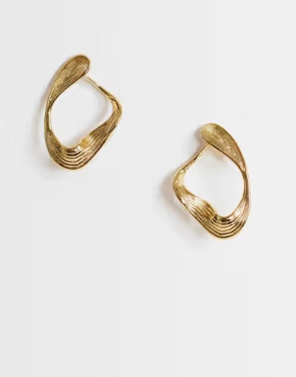 トップショップ レディース アクセサリー ピアス・イヤリング Tシャツ Topshop Daphne waterproof stainlessteel earrings GOLD ゴールド