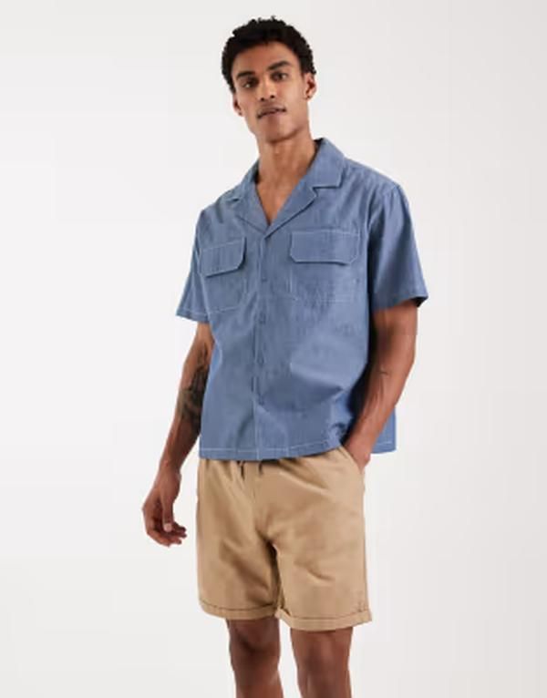 ブレーブソウル メンズ ボトムス ハーフパンツ・ショーツ ショートパンツ Brave Soul pullon chino shorts in sand サンド