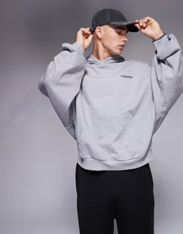 エイソス メンズ アウター パーカー・スウェット プリント シャツ ASOS DESIGN extreme oversized sweatshirt with souvenir prints heat