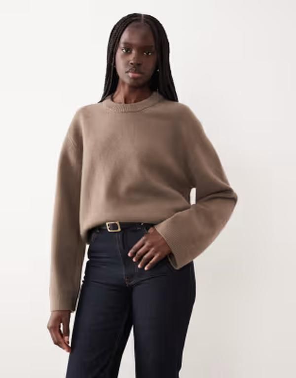 ジーナトリコ レディース アウター ニット・セーター クルーネック Gina Tricot crew necknit sweater with wide sleeves Exclusive to AS