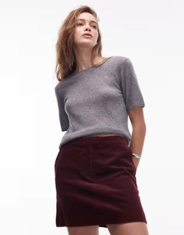 アルケット レディース ボトムスカート コーデュロイ ミニ ARKET corduroy mini skirt Burgandy バーガンディ