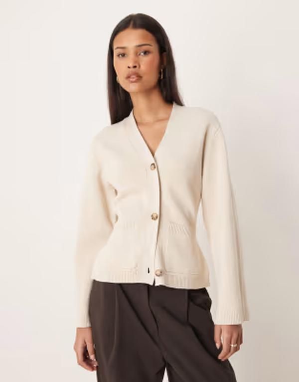 ジーナトリコ レディース アウター カーディガン コットン ニット Gina Tricot pure cotton knit cardigan Beige ベージュ