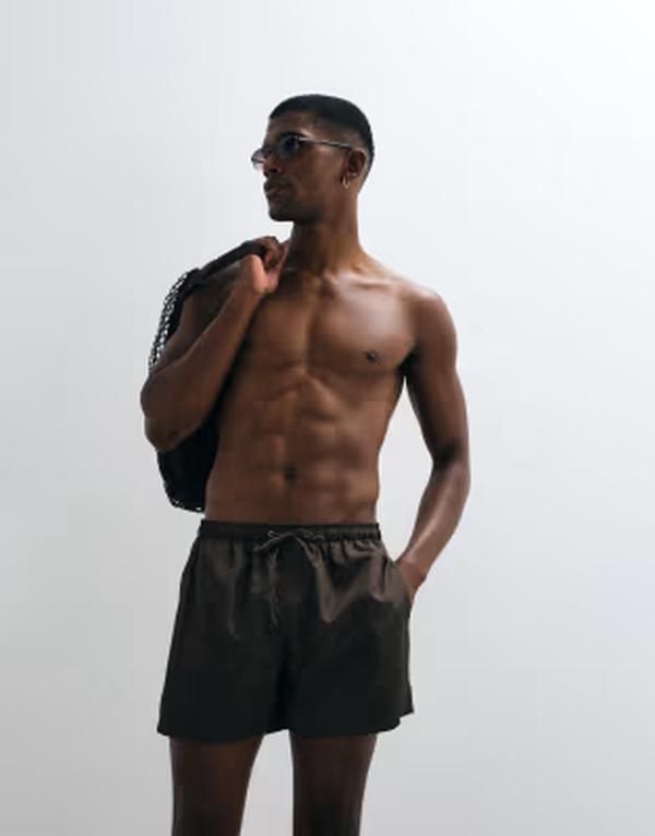 ブレーブソウル メンズ 水着 ハーフパンツ・ショーツ ショートパンツ Brave Soul swim shorts in chocolate BROWN ブラウン