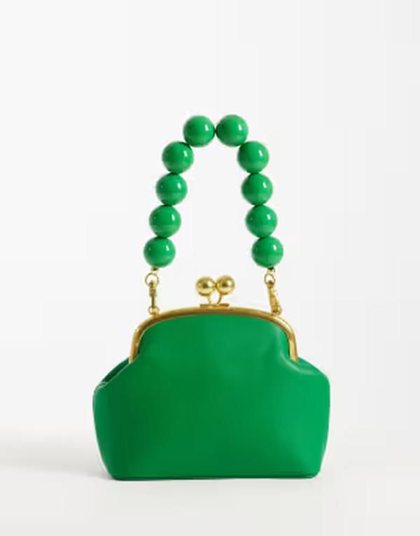 エイソス レディース バッグ ASOS DESIGN resin ball handle frame clutch bagREEN グリーン