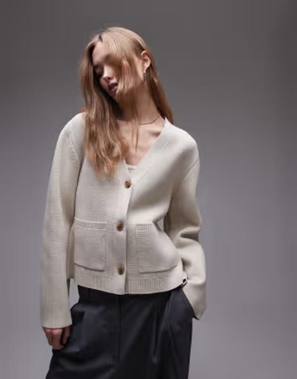 アルケット レディース アウター カーディガン ニット ARKET knit compact Milano stich cardigan with pockets BEIGE ベージュ