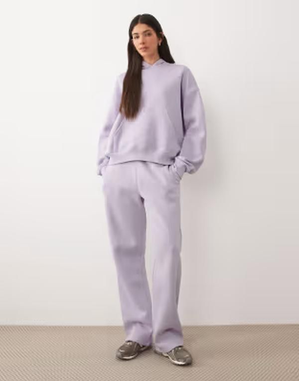 ジーナトリコ レディース ボトムス カジュアルパンツ ストレート スウェットパンツ Gina Tricot loose fit straight leg sweatpants in lavendar