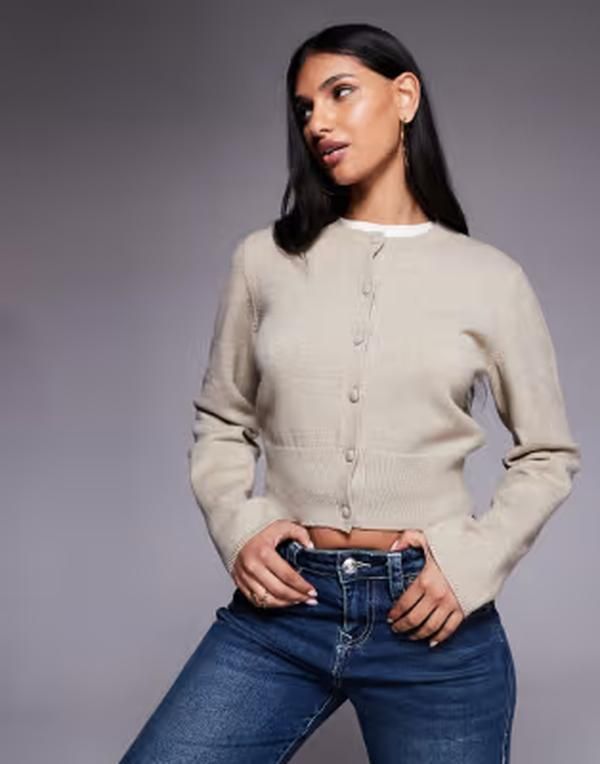 ザ・フロリック レディース アウター カーディガン リブ The Frolic Exclusive ribbed structu red waist button through cardigan i