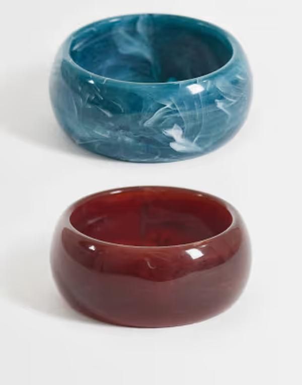 エイソス レディース アクセサリー ブレスレット・バングル・アンクレット ASOS DESIGN pack of 2 bangels and berry mix SILVER シルバー