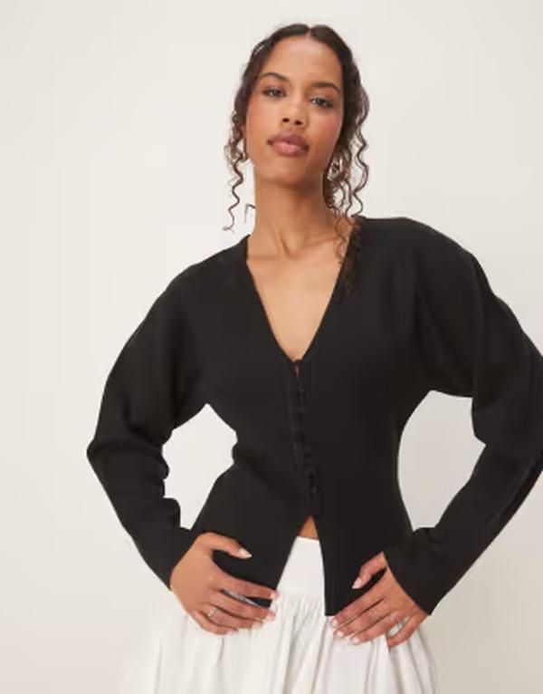 ジーナトリコ レディース アウター カーディガン ニット GINA TRICOT compact knit cardigan Black ブラック