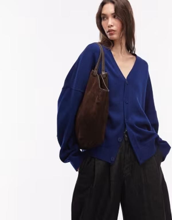 アルケット レディース アウター カーディガン Vネック コットン ARKET pure cotton v neck cardigan in dark Blue dark ブルー