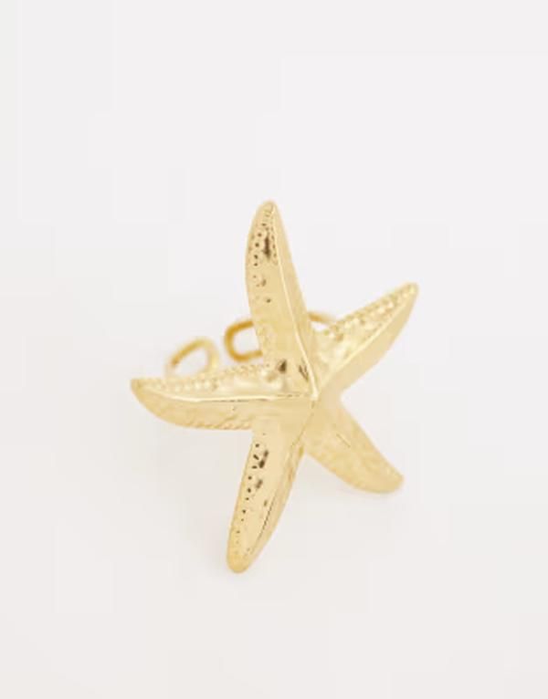 カイア レディース アクセサリー リング Tシャツ Kaiia Exclusive stainlessteel adjustable starfish rin gOLD ゴールド