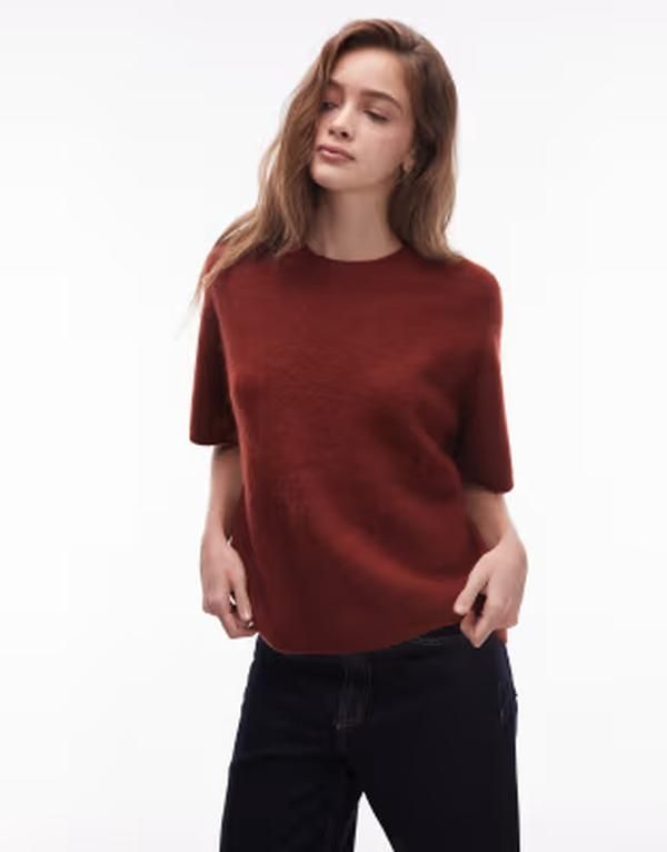 アルケット レディース アウター ニット・セーター ウール ARKET alpacand wool blend short sleeve sweater in rust ラスト 21,075円