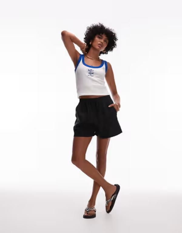 アルケット レディース ボトムス ハーフパンツ・ショーツ ショートパンツ リネン ARKET pull on linen shorts Black ブラック