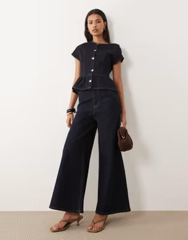 ミスセルフフリッジ レディース ボトムス デニムパンツ Misselfridge flare denim jean indigo part of a set INDIGO インディゴ