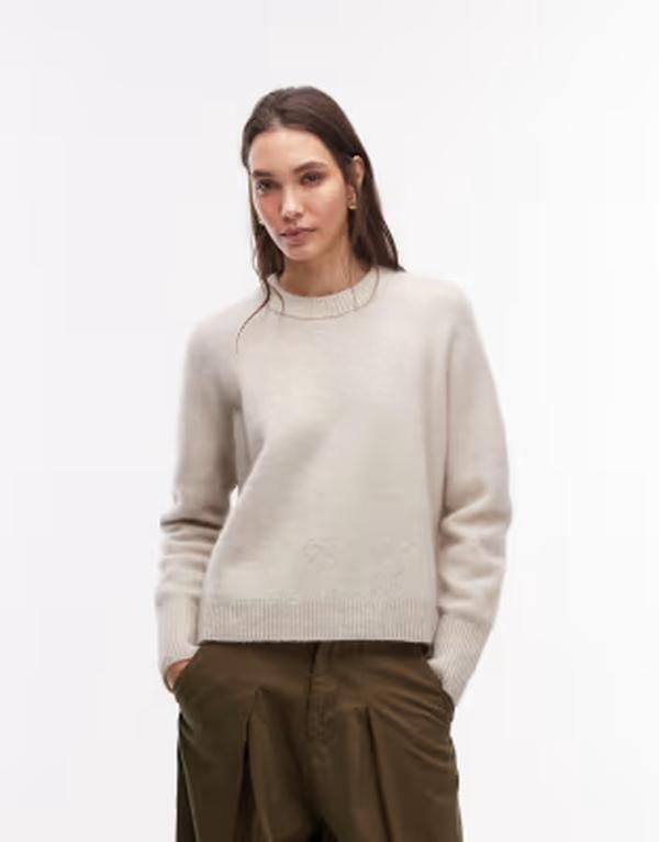 アルケット レディース アウター ニット・セーター クルーネック ウール ARKET alpaca wool blend crew neck sweater Beige dusty light ベージ