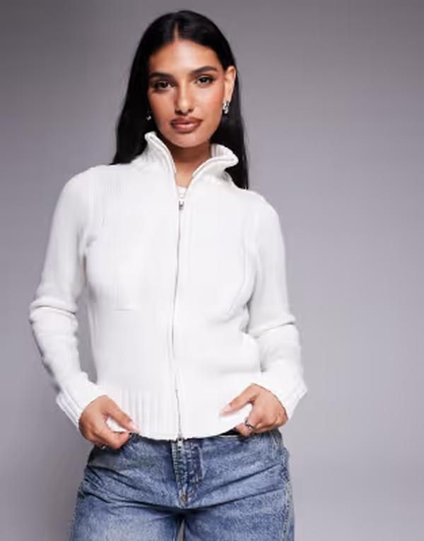 プリンセスポリー レディース アウター ニット・セーター ハイネック リブ カーディガン Princess Polly ribbed knit high neck zip up cardigan WH 14,950円
