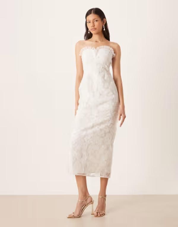 プリティラヴィッシュ レディース トップス ワンピース チュール フラワー柄 ノースリーブ フラワー Pretty Lavish Bridal floral tulle beaded sleevele 48,480円