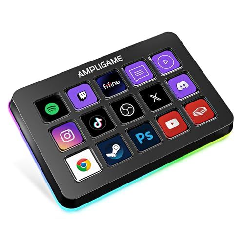 FIFINE Stream Controller 15LCDキー配列 左手デバイス RGBライト 日本語ソフト搭載 カスタムキー登録可 ストリーミング 配信 ゲーミング適用 コントローラー OBS/Twitch/YouTube連携 Mac/PC対応 ショーJu