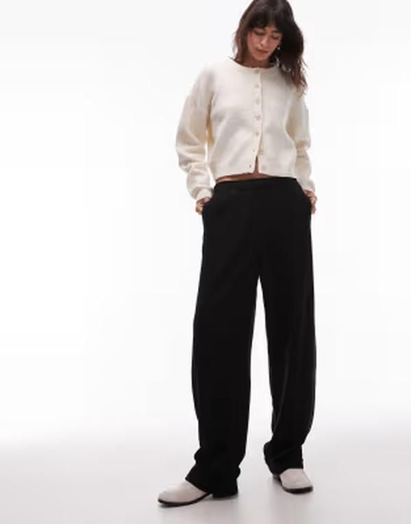 アルケット レディース ボトムス カジュアルパンツ ワイドレッグ スウェットパンツ コットン ARKET pure cotton wide leg sweatpants Black ブラック