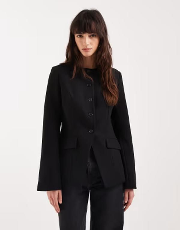 ジーナトリコ レディース アウター ジャケット・ブルゾン ハイネック ブレザー Gina Tricot high neck shaped blazer Black ブラック