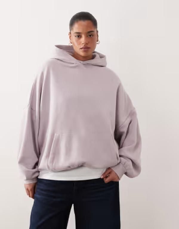 アレンジ レディース アウター パーカー・スウェット ARRANGE Curve oversized premium heavyweight hoodie in soft lilac Soft lil