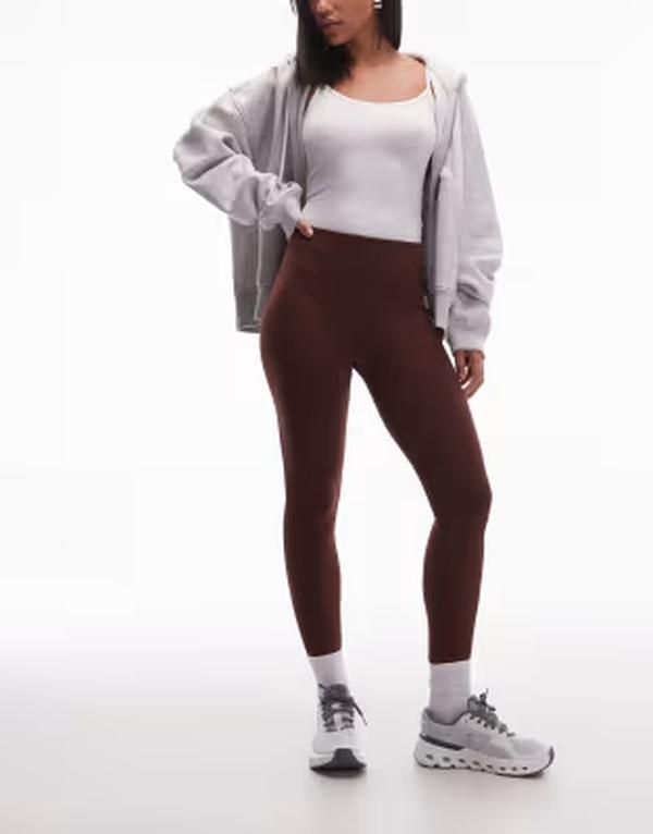 アルケット レディース ボトムス レギンス ARKET supersoft stretch leggings with deep waistband BROWN ブラウン