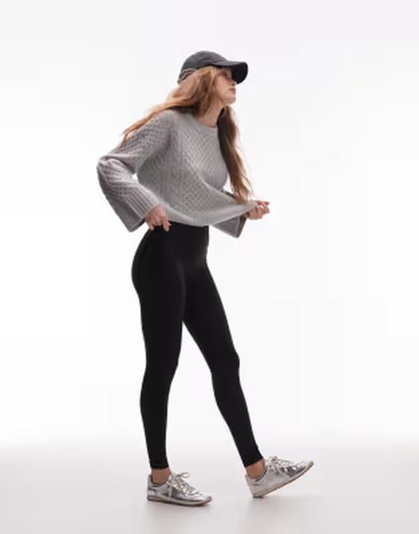 アルケット レディース ボトムス レギンス ARKET supersoft stretch leggings with deep waistband Black ブラック