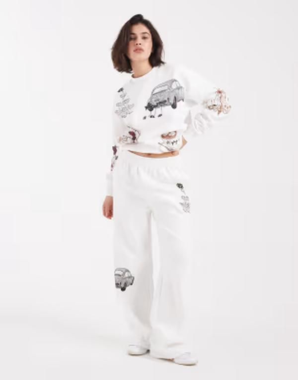 シックスストーリーズ レディース ボトムス カジュアルパンツ プリント スウェットパンツ Six Stories printed winter bridal sweatpants part of a