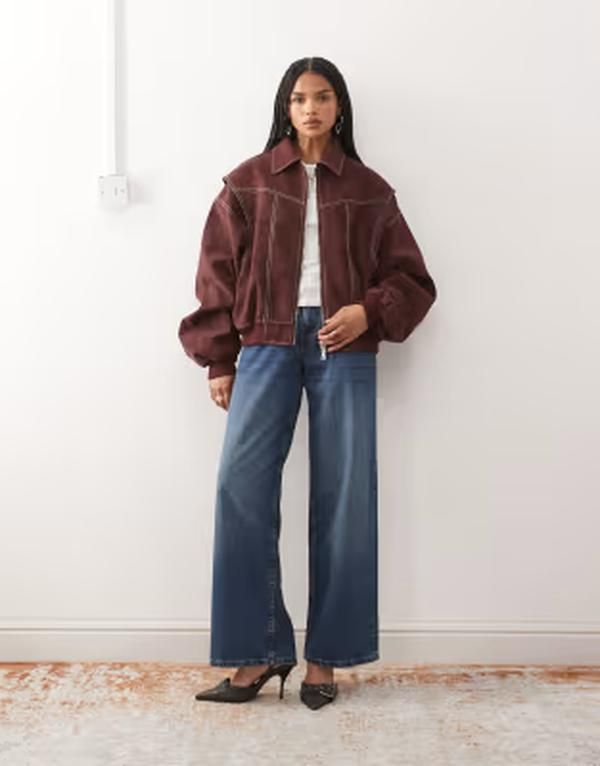 ライオネス レディース アウター ジャケット・ブルゾン コントラスト レザー Lioness Exclusive Vista leather look contrastitch bomber jack