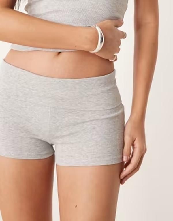 ジーナトリコ レディース ボトムス ハーフパンツ・ショーツ ショートパンツ Gina Tricot fold over hotpant shorts melange Gray melange グレー
