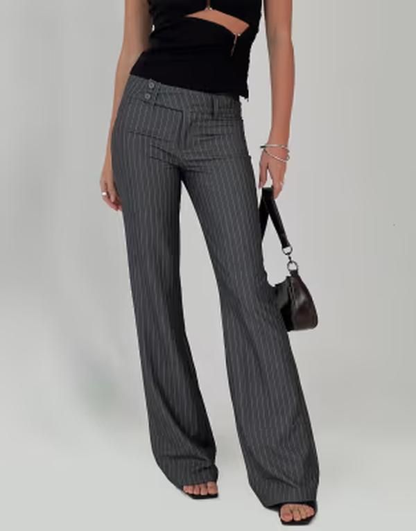 プリンセスポリー レディース ボトムス カジュアルパンツ スリムフィット Princess Polly Kinkirk mid rise slim fit button detail fla red