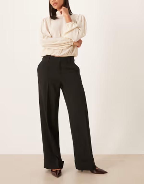 ジーナトリコ レディース ボトムス カジュアルパンツ Gina Tricoturn up mid waist wide pants Black ブラック