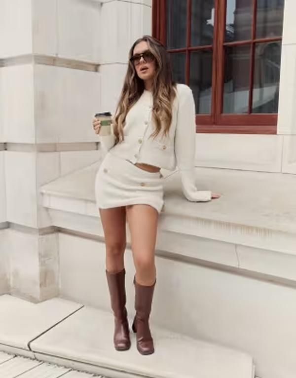 ザ・フロリック レディース ボトムスカート ミニット The Frolic x Bella Stovey exclusive pocket detail knitted mini skirt in c