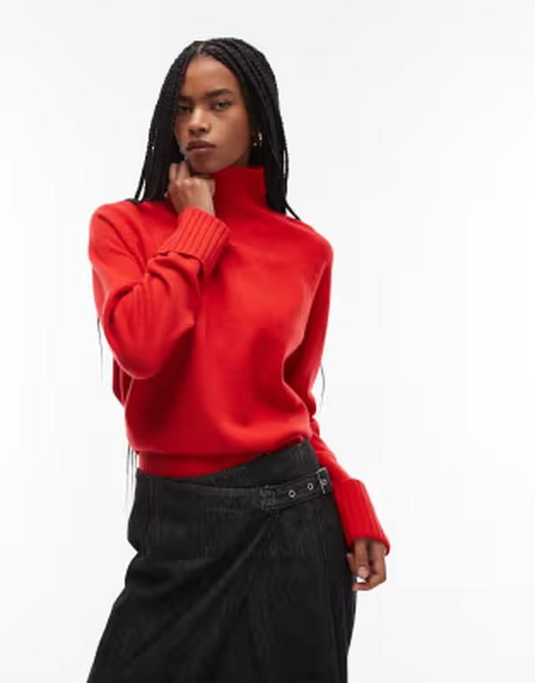 アルケット レディース アウター ニット・セーター ハイネック ウール ARKET wool sweater withigh neck andeep cuffs RED レッド