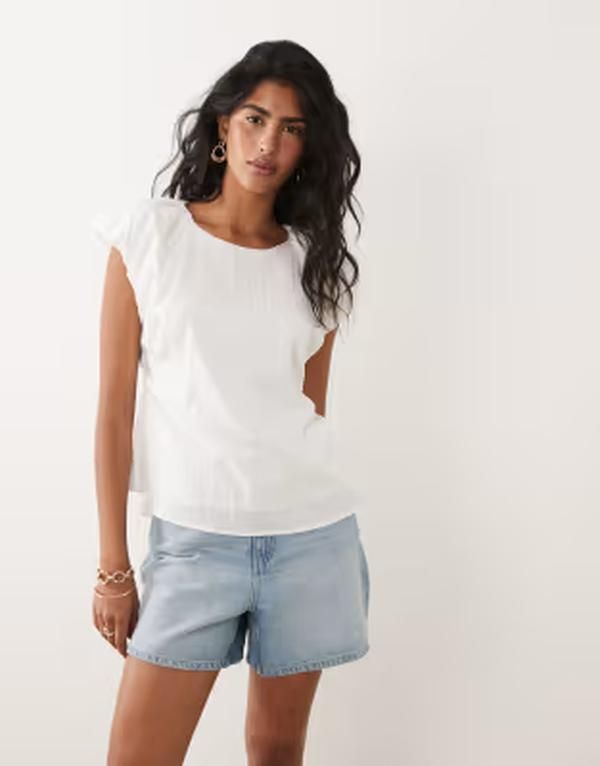ジェイディーワイ レディース トップス タンクトップ オープンバック JDY open back fitted top WHITE ホワイト