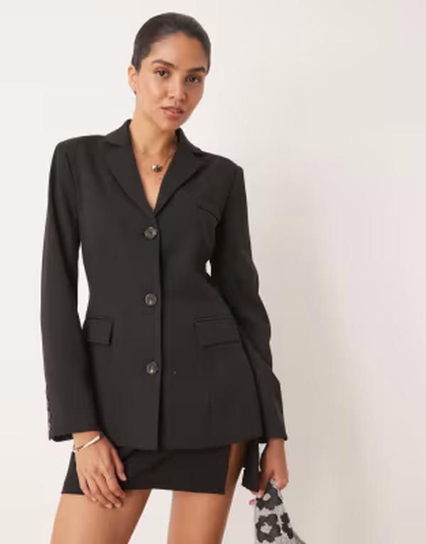 プリティラヴィッシュ レディース アウター ジャケット・ブルゾン ブレザー Pretty Lavish cinched blazer Black ブラック