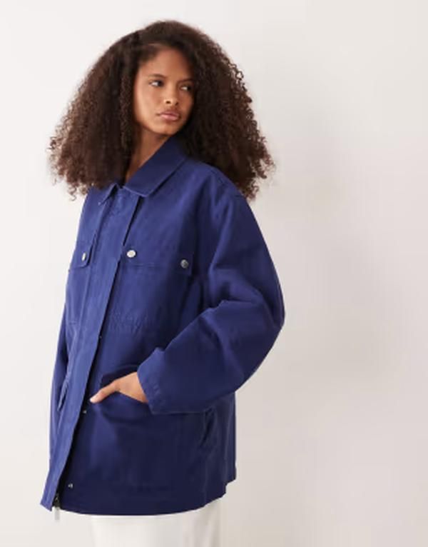 アルケット レディース アウター ジャケット・ブルゾン ARKET utility barn jacket in dark blue ブルー